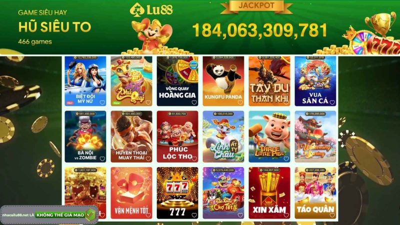 Những tựa game nổ hũ hot nhất tại nhà cái Lu88 hiện nay